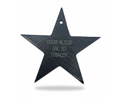 Ster Ornament van Leisteen – Gepersonaliseerd Cadeau met Tekst – Uniek Geschenk - Troostitem