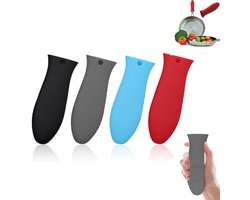 Sterk Silicone Panhouder - Pan Handvat Cover - Keukengerei - Handvatbeschermer - Potdeksel Greep - Siliconen Panhandvat - Hittebestendige - Antislip - Voorkomt Dat Je Handen Verbranden - Voor Braadpannen Gietijzer, Braadpannen Van Metaal - 4 Stuks