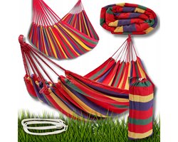 Sterke Eenpersoons Hangmat Tuin 200cm met Hoes en Touwen