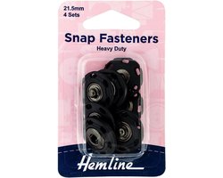 Sterke en Duurzame Drukknopen Zwart 21.5mm voor Buiten en Heavy Duty Stoffen