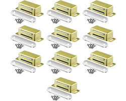Sterke Magnetische Deursluiters voor Keukenkastdeuren - RVS, 8 kg Kracht, Goud, Perfect voor Meubels en Balkon deuren (Verpakking van 10)