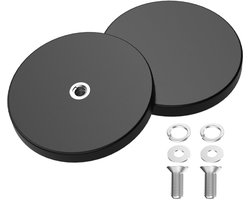 Sterke Rubber Magneten - Antislip - Ø 66 mm - 17 kg hechtkracht - met M6 binnendraad - voor lichtstrips - voor Verschillende Toepassingen - Magnetische montagebasis voor lichtstrips en extra spiegel voor buiten