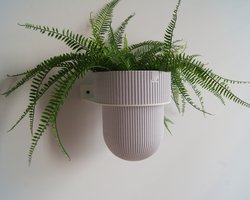 STERKSTAEL Flora M Eco Pot Marble Grey - bloempothouder - kleur houder wit - kleur pot marmer grijs - inclusief bloempot ø15cm - poedercoating - staal