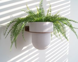 STERKSTAEL Flora S Eco Pot Marble Grey - bloempothouder - kleur houder cortenstaal - kleur pot marmer grijs - inclusief bloempot ø12cm - poedercoating - staal