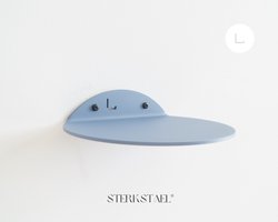 Sterkstael - Saga wandplank Satijn Grijsblauw - Stalen wandplank - Blauw