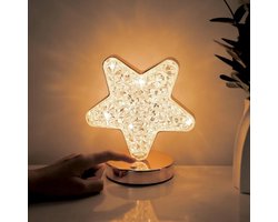 Sterlamp, schattig nachtlampje voor kinderen, snoerloze, oplaadbare, traploos dimbare touchlamp met 3 kleurstanden voor de woonkamer - kerstversiering in de woonkamer
