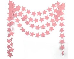 Sterren Slinger Rose Goud Sterretjes Roze Feestversiering Verjaardag Decoratie Ster Rose Gouden Versiering - 4 Meter