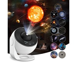Sterrenhemel Galaxy Projector - 13 in 1 HD Planetarium Sterrenprojector voor Slaapkamer - 360 Roterende Sterrenlamp met Verstelbare Knop en Timer voor Kinderen -Plafond - Cadeau - Kamerdecoratie - Wit