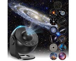 Sterrenhemel Galaxy Projector - 13 in 1 HD Planetarium Sterrenprojector voor Slaapkamer - 360 Roterende Sterrenlamp met Verstelbare Knop en Timer voor Kinderen -Plafond - Cadeau - Kamerdecoratie - Zwart