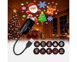 Sterrenprojector - Kerst Projector - Met 10 Films - Sterren Nachtlamp - Kerst Verlichting - Projectorlamp - Nachtlampje - Galaxy Projector - Kerstversiering - HD - Plug-and-play - USB - Kerstcadeaus - Voor Feestdecoraties en Kinderkamer - Kerst