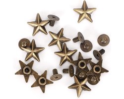 Stervorm Klinknagel Studs - Set van 50 stuks met Schroeven - 14mm - DIY Kleding Decoratie - Leer Craft - Schoenen - Riemen - Reparatie Decoratie