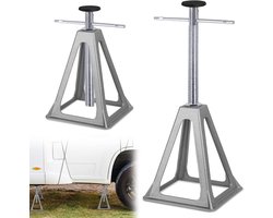 Steunbokken Caravan - Camper Stabilisatoren - Stabiel Parkeren - Verstelbaar Aluminium - Tot 1000 kg - Zilver