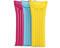Stevig Vinyl 3 Felle Kleuren Zwembad Luchtmatras Set- Intex - 3 Stuks 183x69 cm -  Blauw | Opblaasbaar Luchtmatras | Drijvend Zwembad Speelgoed | Drijvende | Ligbed