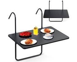 Stevige 60x43cm opvouwbare balkontafel Sofotel SO-982 zwart
