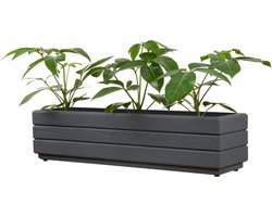 Stevige Bloembak - Antraciet kleur hout - Fijnsparhout - 70x17x17 cm - Duurzaam - Weerbestendig Houten Bak - Tuin