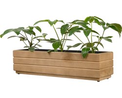 Stevige Bloembak - Eiken kleur hout - Fijnsparhout - 70x17x17 cm - Duurzaam - Weerbestendig Houten Bak - Tuin