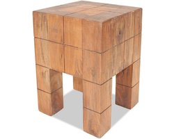 Stevige Houten Kruk - Massief Gerecycled Hout | Unieke Vintage Accent