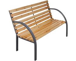 Stevige Houten Tuinbank - 112 cm Bankje voor Terras en Buiten