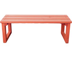 Stevige Houten Tuinbank - Lichtgewicht – Gemonteerd Geleverd - Rood Tuinbank 120x45x45cm - Ideaal voor Twee Personen - Behandeld Met Olie (beits) - 2 zits bank - Buitenbank