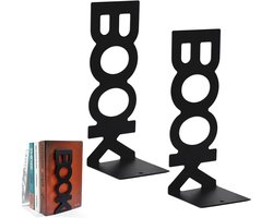Stevige metalen boekenkast met antislip boekpers voor school en kantoor - Zwart en groen, ideaal voor boeken en decoratie