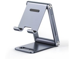 Stevige opvouwbare telefoonstandaard tablet metaal aluminium grijs