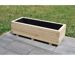 Stevige Plantenbak – Vurenhout – 100x40x30 cm – Houten Bloembak – Duurzaam & Weerbestendig – Plantenbak Buiten voor in de tuin