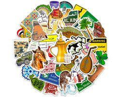 Sticker Set – Midden-Oosten, Woestijn & Arabische Cultuur – 50 stuks (ca. 4x6 cm) - Laptopstickers/Muurstickers