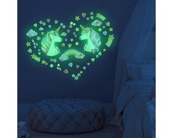 Stickerkamer® Muursticker Unicorn | Glow in the dark | Unicorn glow in the dark| Kinderkamer inspiratie | Meisje | Jongen | Kinderkamer decoratie | Babykamer | Muurdecoratie |