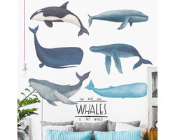 Stickerkamer® - Muurstickers - Walvissen - Kinderkamer inspiratie - babykamer - oceaan - jongen - meisje - wanddecoratie - muurdecoratie