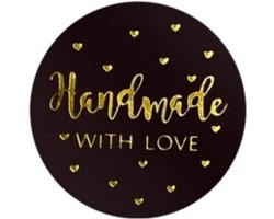 Stickers "Handmade with Love" ▪︎ 50 stuks ▪︎ Multiplaza ▪︎ zwart ▪︎ hart ▪︎ promoten bedrijf ▪︎ bedankt ▪︎ bedankje ▪︎ pakket
