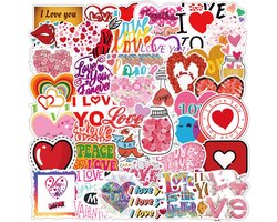 Stickers - Valentijnsdag - Liefde - Love - 50 Stuks - Geschikt voor Muur, Laptop, Notitieboek, etc.