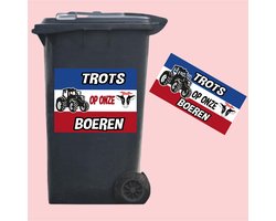 Stickers voor Otto/ Kliko Afvalcontainer Trots op onze boeren- Boerenprotest zonder boer geen voer.