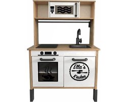 Stickerset voor de Ikea Duktig speelkeuken | Keuken | naam naar keuze | Leverbaar in 85 kleuren | keuze uit kip, pizza of taart