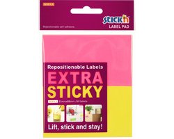 Stick'n Label Etiket - 51x88mm - Extra Sticky - Neon Geel, Magenta - 2x30 Sticky Notes