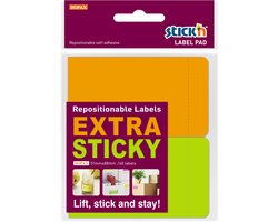 Stick'n Label Etiket - 51x88mm - Extra Sticky - Neon Oranje - Neon Groen - 60 Sticky Notes