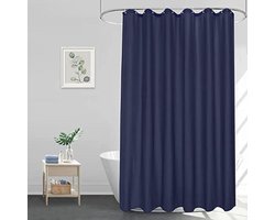 Stijlvol Blauw Douchegordijn 180 x 180 cm - Waterdicht, Anti-Schimmel en Wasbaar Textiel