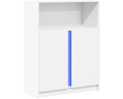 Stijlvol Dressoir met RGB LED Verlichting - Witte Opbergkast