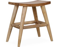 Stijlvol Krukje "Joyce" Teakhout - Natuurlijke Elegantie - Zadelkruk - Aanbieding !