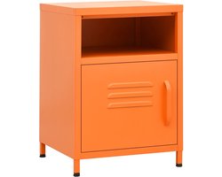 Stijlvol Oranje Nachtkastje van Staal - 35x35x51 cm Nachtkastje - Bedsidetable - Nachtlampje - Lamp - Decoratief