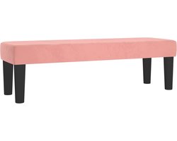 Stijlvol Roze Fluwelen Bankje 100x30x30 cm Fluweel Bank - Roze Bank - Salon Meubilair - Comfortabele Bank - Klein Bankje