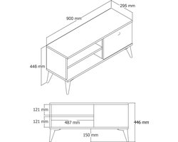 Stijlvol Walnut TV-meubel met meerdere planken