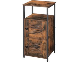 Stijlvol zijmeubel met verstelbare planken, kast voor woonkamer, keuken en badkamer, vintage design