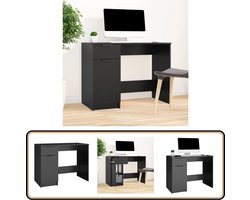 Stijlvol zwart bureau 100x50x75 cm - Bewerkt hout Bureau - Houten Bureau - Zwart Bureau - Kantoorbureau - Laptop Bureau