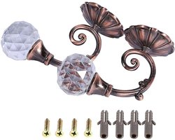 Stijlvolle 2-delige gordijnhouders met kristallen bal, wandgemonteerde tie backs voor woningdecoratie in roodbrons, ideaal voor woonkamer en slaapkamer.
