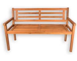 Stijlvolle Acaciahouten Tuinbank - 2-Persoons Bank - Licht Bruin Acacia Hout - Olie-gecoat - Montage Vereist - Afmetingen: 60x120x75cm - Ideaal voor Buitenleven