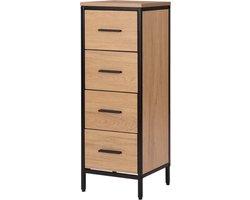 Stijlvolle Badkamerkast – Vrijstaand – Waterafstotend Materiaal – Hout – RVS Frame – 30 x 30 x 82 CM – Modern Design