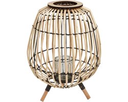 Stijlvolle Bamboe Lantaarn op standaard - Diameter 27 cm x Hoogte 37 cm - sfeer verlichting