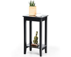 Stijlvolle Bijzettafel met 2 Niveaus voor Woonkamer of Slaapkamer - Ruimtebesparend Ontwerp en Eenvoudige Montage