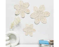 Stijlvolle Boho Rieten Bloemenmand Wanddecoratie voor een Unieke Interieurstijl