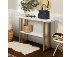 Stijlvolle Consoletafel met Metalen Frame voor Hal of Woonkamer - Multifunctionele Scandinavische Tafel